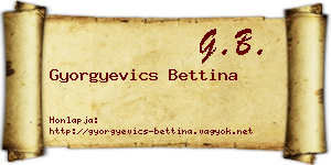 Gyorgyevics Bettina névjegykártya